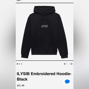 NWT lonely ghost I love you say it back embroidered hoodie